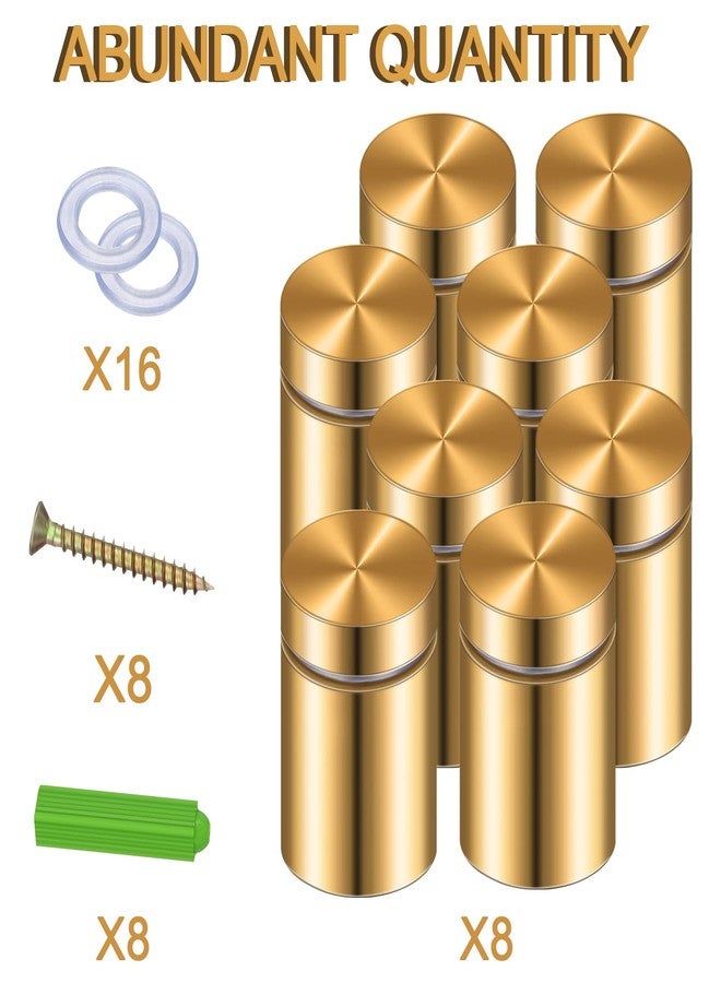 فيرايكل مجموعة فيرايكل المكونة من 8 مجموعات من براغي التثبيت، مصنوعة من الفولاذ المقاوم للصدأ، لتثبيت اللافتات الإعلانية، أدوات معدنية لتثبيت اللافتات، أدوات تثبيت لتعليق إطارات الصور الأكريليكية (3/4 × 1 بوصة). - Image 3